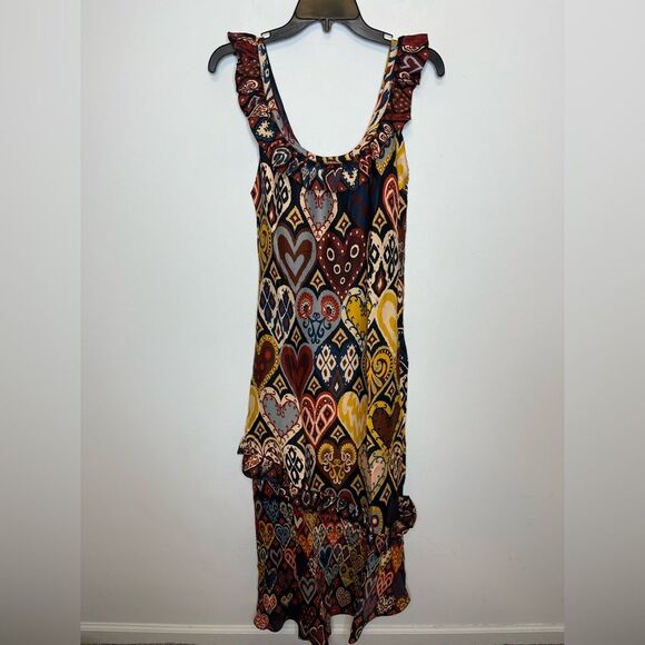 FARM Rio Hearts Ikat Black Maxi Dress S - Picture 2 of 11